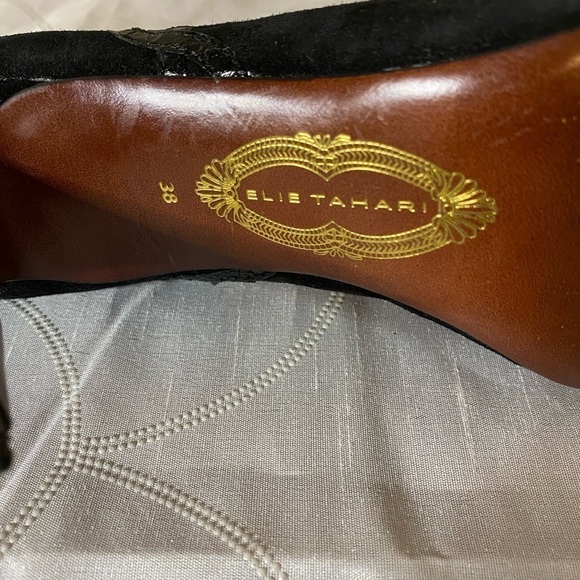 Ellie Tahari Suede Peep Toe Stiletto Heel - Picture 10 of 13